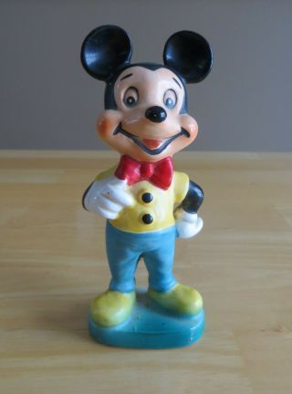 Adorable Vintage 1960 Ceramic Mickey Mouse Figurine From Wales Co.  In Japan W/id