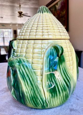 Vintage Stanford Ware : Corn Cobb Majolica Cookie Jar