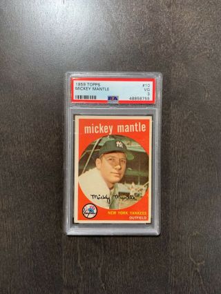 1959 Topps Mickey Mantle 10 Baseball Card Psa 3 Corners Regrade?