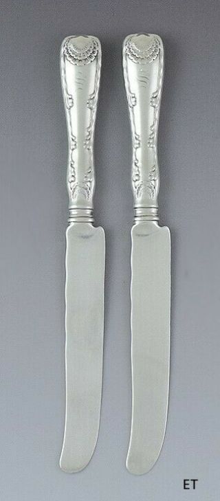 Fab Pair Tiffany & Co Sterling Silver Wave Edge Dessert / Tea Knives 7 3/8 "