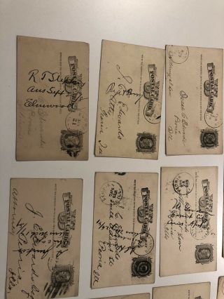 VINTAGE U.  S.  POSTAL CARDS FROM THE 1800 ' S Handwritten Messages Peoria,  Illinois 2