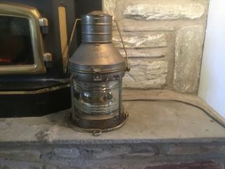 Vintage Nautical Anchor Copper/brass Ship Lantern Light Large Oil