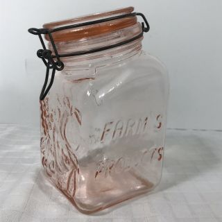 Vintage Pink Kitchen Canister Storage Jar Large European Farm Product Italy