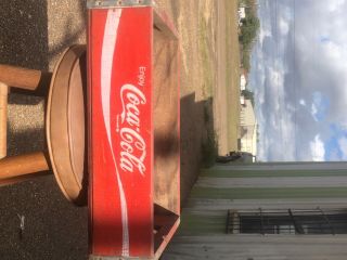 Vintage Coca Cola Wooden Red Crate Carrier Box Delta 1967 Chattanooga