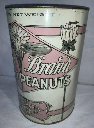 ANTIQUE LOTUS BRAND SALTED PEANUTS TIN LITHO 10LB CAN TOLEDO OH COUNTRY STORE 3
