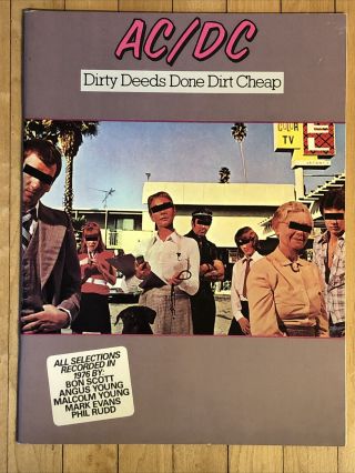 Vtg 1981 Ac/dc Dirty Deeds Done Dirt Song Book Vg,  Rare