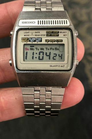 Vintage 1978 Seiko A159 - 5009g Mens Lcd Digital All Orig Ss Watch - Battery