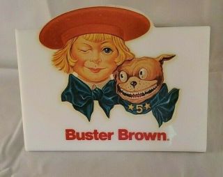 Vintage Buster Brown Sign Plastic Retail Store Display