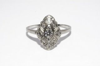 $2,  000.  40ct Antique Art Deco Natural Single & European Diamond Platinum Ring
