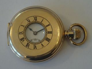 Good,  Very,  Antique Gold Plated Swiss Half Hunter Cased Pocket Watch