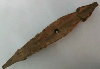 Antique Pacific NW Coast Native American Halibut Fishing Hook 1/2 With Animal. 2