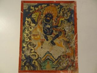 Antique Mongolian Buddhist Thangka Painting A Shri - Devi