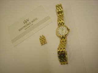 Raymond Weil 5806 - 2 18k Gold Plated Quartz Ladies Watch