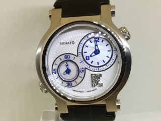 Renato Limited Edition 24/745 Dual Time Diamond 38mm Handmade Swiss Watch