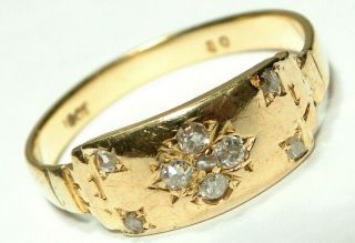 Stunning Antique Edwardian 18ct Gold Rose Cut & Old Cut Diamond Ring