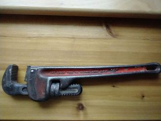 Vintage Ridgid Heavy Duty 14  Pipe Wrench Ridge Tool Co,  Elyria,  Ohio Usa