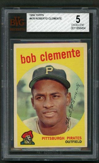 1959 Topps Roberto Clemente 478 Bvg 5 Pittsburgh Pirates Hof