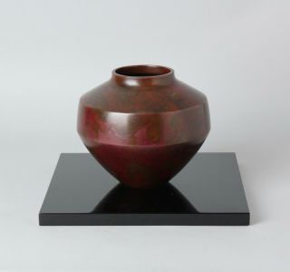 Japanese Shape Bronze Vase By A Well Known Artist Ff22