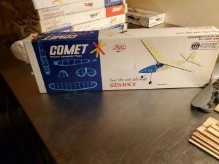 Vintage Comet " Sparky " Wood Model Airplane Kit 3408 Wingspan 32 Inches