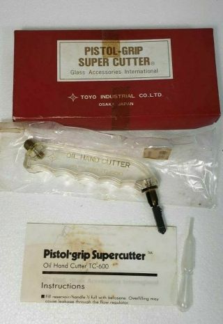 Vintage Toyo Pistol Grip Cutter For Glass - Tc - 600 W/ Box & Instructions✅✅