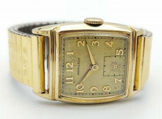 Vgc Hamilton Wristwatch 14k Gold Filled 17 Jewels Grade 747 U.  S.  A.  Vintage Watch