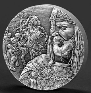 Saladin - 2021 10000 Francs Cfa 2 Oz Pure Silver Antiqued Coin - Chad