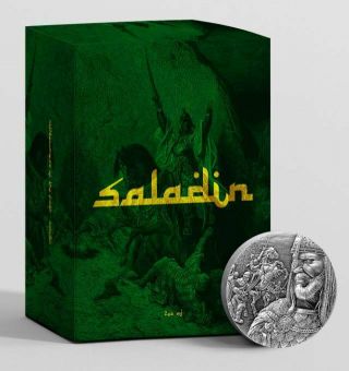 SALADIN - 2021 10000 Francs CFA 2 oz Pure Silver Antiqued Coin - CHAD 4