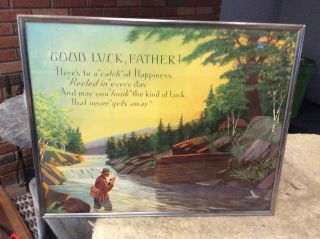 Vintage Good Luck Father Poem Fly Fishing Print