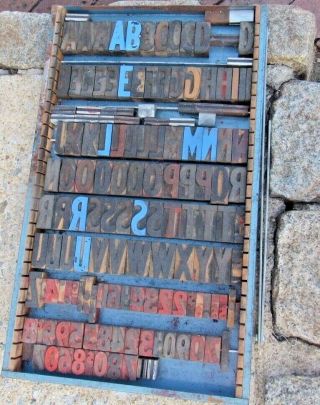 Large Antique Vintage Wood Letterpress Print Type Block A - Z Letters S