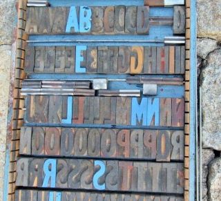 Large Antique Vintage Wood Letterpress Print Type Block A - Z Letters s 2