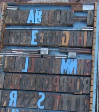 Large Antique Vintage Wood Letterpress Print Type Block A - Z Letters s 5