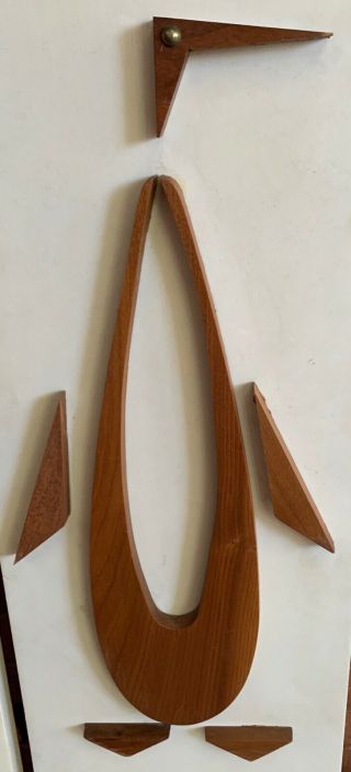 Vintage Peter Pepper Abstract Wood Penguin Wall Hangings Mid Century Modern 60s 4