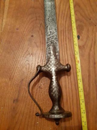 Antique Indian Kora Tulwar sword Jamadhar Teg Kharga 6