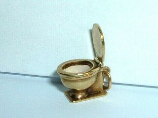 Vintage Sloan & Co 14k Yellow Gold Moveable Toilet Charm