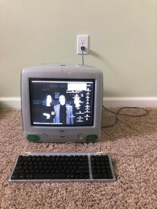 Vintage Apple Imac G3 Green Lime Computer Pc Mac Os 9.  1 W/ Keyboard