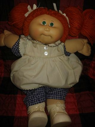 Cabbage Patch Kids Doll - Girl,  Red Hair,  Green Eyes 1983 Black Signature