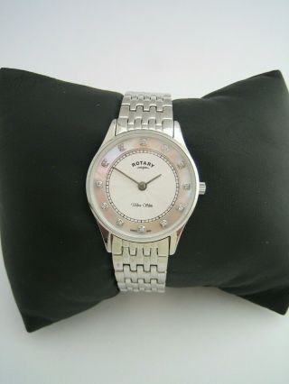 Rotary Womens Ultra Slim Watch Lb08300/39 Stainless Steel Bracelet