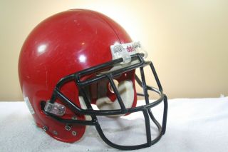 Vtg Game Worn Riddell Vsr2 - Y Lg Football Helmet Red W/ Black Egop 216