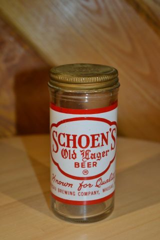 Vintage Wausau Brewing Co.  Schoen ' s Old Lager Beer Salt Shaker 1950s 2