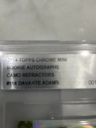 2014 Topps Chrome Mini Davante Adams Auto Camo Refractor Rc Bgs 9 Rookie 91/99 2
