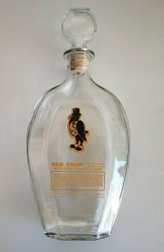 Vintage 1958 Old Crow Kentucky Straight Bourbon Whiskey Bottle Decanter