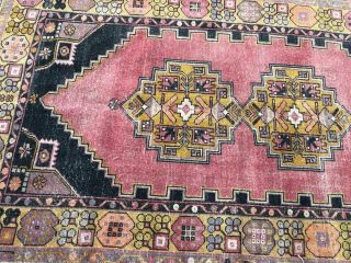 Pink Oushak Rug,  Turkish Rug,  Handmade Rug,  Faded Rug,  Decorative Rug,  Wool Rug 3
