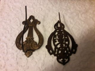Two Vintage Antique Cast Iron/metal Wall Hanging Spike Hook Bill Receipt Holder