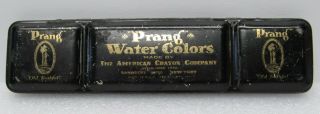 Vintage Prang Water Colors Tin American Crayon Co Brushes Artists Paint Set USA 2