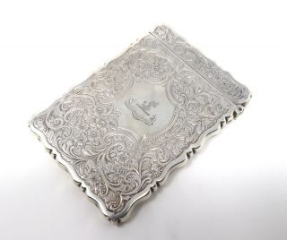 An Cased Antique C1907 Edwardian Solid Silver Card Case George Unite