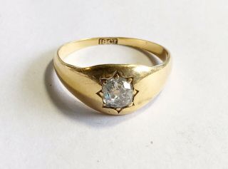 Antique Victorian 18k Yellow Gold Diamond Ring