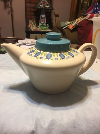 Ceramic Powder Blue And White Vintage Tea Pot