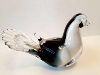 Vintage Art Glass Murano Style Hand Blown Figurine Dove Bird Paperweight