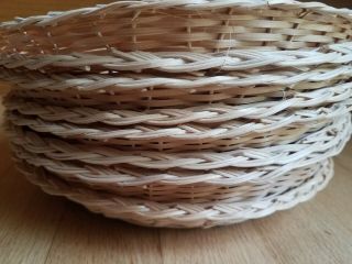8 Vintage Wicker Rattan Paper Plate Holders Chargers Picnic Kitchen 2