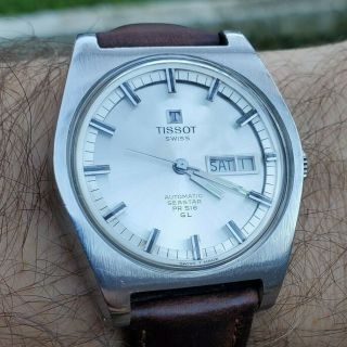 Tissot 1968 Seastar Pr 516 Gl Automatic Watch Vintage Stainless Serviced 796